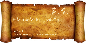 Püspöki Iván névjegykártya